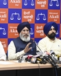 Shiromani Akali Dal leader Daljit Singh Cheema addressing mediapersons. Shiromani Akali Dal leader Daljit Singh Cheema addressing mediapersons.