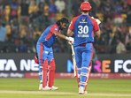 KL Rahul smashed an unbeaten 93 in 53 balls as he first stopped Delhi Capitals' sink and then switched gears to end up powering them to a six-wicket win over the Royal Challengers Benglauru (RCB) at the Chinnaswamy Stadium. DC have now started the season off with four consecutive wins while RCB have lost both of the first two matches they have played at home while ending streaks at the Chepauk Stadium and Wankhede Stadium. (AP) KL Rahul smashed an unbeaten 93 in 53 balls as he first stopped Delhi Capitals' sink and then switched gears to end up powering them to a six-wicket win over the Royal Challengers Benglauru (RCB) at the Chinnaswamy Stadium. DC have now started the season off with four consecutive wins while RCB have lost both of the first two matches they have played at home while ending streaks at the Chepauk Stadium and Wankhede Stadium. (AP)