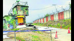 The spot where the UAV crashed at the technical airport in Satwari. (HT Photo) The spot where the UAV crashed at the technical airport in Satwari. (HT Photo)