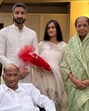 Despite the ongoing political divide between the nephew-uncle duo, Sharad Pawar attended the family event accompanied by his wife Pratibha Pawar and daughter and Baramati MP Supriya Sule. (HT PHOTO) Despite the ongoing political divide between the nephew-uncle duo, Sharad Pawar attended the family event accompanied by his wife Pratibha Pawar and daughter and Baramati MP Supriya Sule. (HT PHOTO)