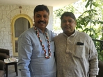 Tikaram Jully with a supporter.(X/ Avdesh Diwakar Bairwa) Tikaram Jully with a supporter.(X/ Avdesh Diwakar Bairwa)
