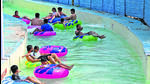 People cool off on a sunny afternoon at a water park in Noida’s GIP Mall. (Sunil Ghosh/HT Photo) People cool off on a sunny afternoon at a water park in Noida’s GIP Mall. (Sunil Ghosh/HT Photo)