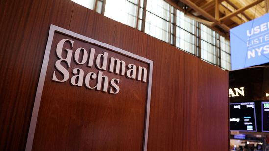 The logo for Goldman Sachs is seen.(Reuters)