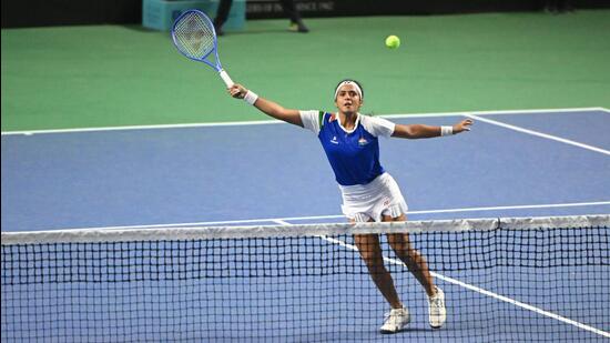 Ankita Raina is the India No.1 singles player but was tasked with playing doubles throughout the Billie Jean King Cup tournament. (MSLTA) Ankita Raina is the India No.1 singles player but was tasked with playing doubles throughout the Billie Jean King Cup tournament. (MSLTA)
