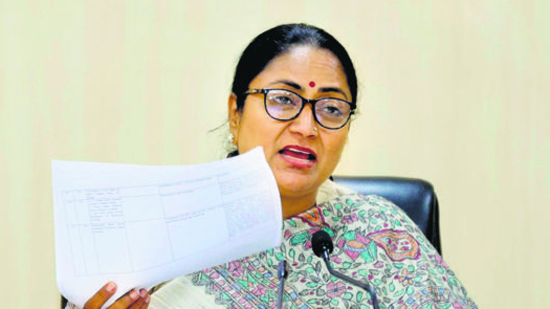 CM Rekha Gupta at a high-level review meeting at the Delhi Secretariat. (HT file) CM Rekha Gupta at a high-level review meeting at the Delhi Secretariat. (HT file)