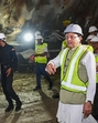 Chief minister Pushkar Singh Dhami attended the breakthrough event of the Silkyara tunnel in Uttarkashi (PTI) Chief minister Pushkar Singh Dhami attended the breakthrough event of the Silkyara tunnel in Uttarkashi (PTI)