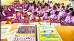 Mumbai, India - February 7, 2019: Translated textbooks in Warli for students at Zilla Parishad school,Khoricha Pada at Saphale near Mumbai, India, on Thursday, February 7, 2019. (Photo by Pramod Thakur/Hindustan Times) (Pramod Thakur/HT Photo) Mumbai, India - February 7, 2019: Translated textbooks in Warli for students at Zilla Parishad school,Khoricha Pada at Saphale near Mumbai, India, on Thursday, February 7, 2019. (Photo by Pramod Thakur/Hindustan Times) (Pramod Thakur/HT Photo)