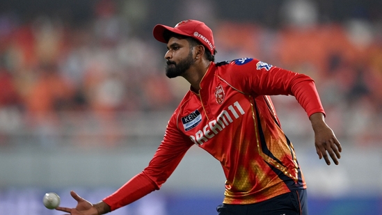 Punjab Kings' captain Shreyas Iyer fields the ball(AFP) Punjab Kings' captain Shreyas Iyer fields the ball(AFP)