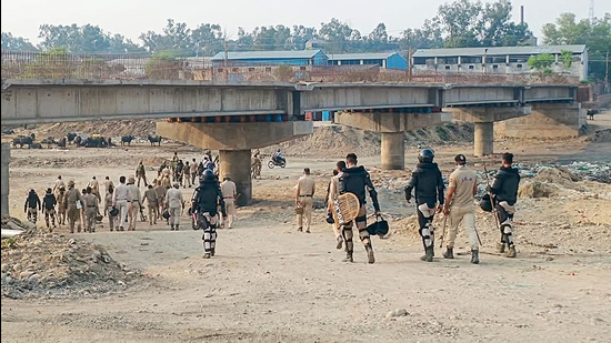 Police conduct a raid as part of an operation to tackle drug network and identify those involved, at Bari Brahmana in Samba on Wednesday. (ANI) Police conduct a raid as part of an operation to tackle drug network and identify those involved, at Bari Brahmana in Samba on Wednesday. (ANI)