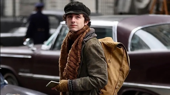 Timothée Chalamet plays a young Bob Dylan in A Complete Unknown. (Film still) Timothée Chalamet plays a young Bob Dylan in A Complete Unknown. (Film still)