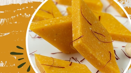 15-minute dessert that tastes like a Friday night dream: Try this Kesariya Kaju Katli recipe now!(Image by X/MewaMitra) 15-minute dessert that tastes like a Friday night dream: Try this Kesariya Kaju Katli recipe now!(Image by X/MewaMitra)