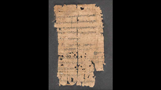 A fragment from a set of verses used to consult the Greek oracles on matters of freedom and slavery, around the 1st century BCE. (Courtesy Divination, Oracles & Omens) A fragment from a set of verses used to consult the Greek oracles on matters of freedom and slavery, around the 1st century BCE. (Courtesy Divination, Oracles & Omens)