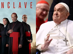 (L to R) Poster for the movie Conclave: the late Pope Francis (L to R) Poster for the movie Conclave: the late Pope Francis