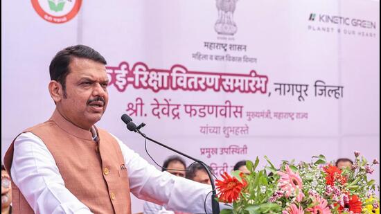 Nagpur, Apr 20 (ANI): Maharashtra Chief Minister Devendra Fadnavis addresses the gathering during the 'Pink E-Rickshaw Distribution Ceremony', in Nagpur on Sunday. (ANI Photo) (CMO Maharashtra - X) Nagpur, Apr 20 (ANI): Maharashtra Chief Minister Devendra Fadnavis addresses the gathering during the 'Pink E-Rickshaw Distribution Ceremony', in Nagpur on Sunday. (ANI Photo) (CMO Maharashtra - X)