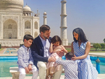 Agra: US Vice President JD Vance with wife Usha and their three children, sons Ewan and Vivek and daughter Mirabel, during a visit to the Taj Mahal, in Agra, Uttar Pradesh, Wednesday, April 23, 2025. (PTI Photo) (PTI04_23_2025_000089B)(PTI) Agra: US Vice President JD Vance with wife Usha and their three children, sons Ewan and Vivek and daughter Mirabel, during a visit to the Taj Mahal, in Agra, Uttar Pradesh, Wednesday, April 23, 2025. (PTI Photo) (PTI04_23_2025_000089B)(PTI)