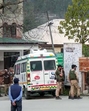 Security personnel stand guard as injured tourists are bought to a hospital following a terror attack in Pahalgam, Kashmir, on Tuesday. (ANI) Security personnel stand guard as injured tourists are bought to a hospital following a terror attack in Pahalgam, Kashmir, on Tuesday. (ANI)