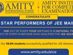 Amitians Excel in JEE Main 2025: 1 in 4 in Top 1%, 3 in 5 Qualify JEE Adv, 68 Score 99+ Percentile Amitians Excel in JEE Main 2025: 1 in 4 in Top 1%, 3 in 5 Qualify JEE Adv, 68 Score 99+ Percentile