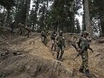 Soldiers during a search operation around Baisaran meadow in the aftermath of the terror attack in Pahalgam.(AFP) Soldiers during a search operation around Baisaran meadow in the aftermath of the terror attack in Pahalgam.(AFP)