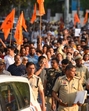 VHP and Bajrang Dal members in Gurugram on Thursday take out a protest march against the terror attack in Pahalgam. (Parveen Kumar/HT Photo) VHP and Bajrang Dal members in Gurugram on Thursday take out a protest march against the terror attack in Pahalgam. (Parveen Kumar/HT Photo)