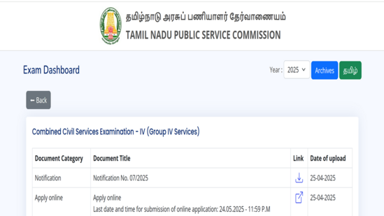 TNPSC Group 4 2025 notification released at tnpsc.gov.in, direct link to apply TNPSC Group 4 2025 notification released at tnpsc.gov.in, direct link to apply