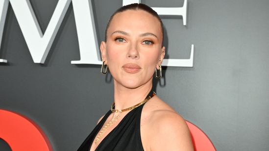 Actor Scarlett Johansson attends the 2025 TIME100 gala at The Jazz at Lincoln Center in New York on April 24, 2025 wearing black.(AFP)