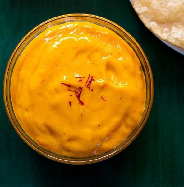 Aamras with Saffron and Ghee(Internet) Aamras with Saffron and Ghee(Internet)