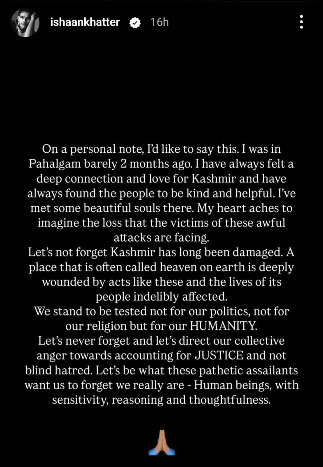 Ishaan's Insta story. Ishaan's Insta story.