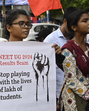 Kolkata, India - June 24, 2024: All India Democratic Students' Organisation (AIDSO), affiliated with Socialist Unity Centre of India (Communist) (SUCI(C) supporters staged a protest rally against recent scam in NEET and UGC-NET exam at Moulali in Kolkata, India, on Monday, June 24, 2024. (Hindustan Times) Kolkata, India - June 24, 2024: All India Democratic Students' Organisation (AIDSO), affiliated with Socialist Unity Centre of India (Communist) (SUCI(C) supporters staged a protest rally against recent scam in NEET and UGC-NET exam at Moulali in Kolkata, India, on Monday, June 24, 2024. (Hindustan Times)