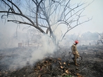 The massive fire led to the deaths of two people and destroyed several homes at the slum in Delhi's Rohini.(Sanchit Khanna/Hindustan Times) The massive fire led to the deaths of two people and destroyed several homes at the slum in Delhi's Rohini.(Sanchit Khanna/Hindustan Times)