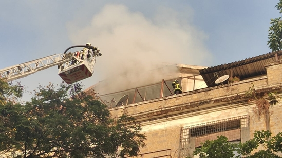 A civic official said that the cause of the fire is yet to be ascertained. (HT Photo/Anshuman Poyrekar) A civic official said that the cause of the fire is yet to be ascertained. (HT Photo/Anshuman Poyrekar)