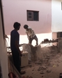 A demolition work in progress in a building in Jalandhar’s Lakhanpal village on Sunday. A demolition work in progress in a building in Jalandhar’s Lakhanpal village on Sunday.