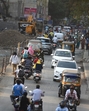 A recent survey by the traffic police revealed that ongoing civic works, including road repairs, resurfacing, sewer line installations, and underground gas pipeline projects, have caused traffic congestion. (MAHENDRA KOLHE/ HT) A recent survey by the traffic police revealed that ongoing civic works, including road repairs, resurfacing, sewer line installations, and underground gas pipeline projects, have caused traffic congestion. (MAHENDRA KOLHE/ HT)