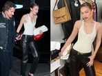 Gigi Hadid and Bradley Cooper match leather fits for her 30th birthday party Gigi Hadid and Bradley Cooper match leather fits for her 30th birthday party