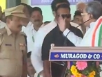 Siddaramaiah was seen raising his hand on an ASP at an event in Belagavi. Siddaramaiah was seen raising his hand on an ASP at an event in Belagavi.