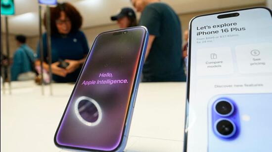 Apple iPhone 16 models on display during the launch of the series on September 20, 2024. (AFP Photo) Apple iPhone 16 models on display during the launch of the series on September 20, 2024. (AFP Photo)