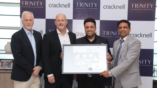 L to R - Robert Shakespeare, Group Design Director - Cracknell, Daniel Thompson, Director - Cracknell, Adil Altaf, Managing Director - Trinity, and Avinash Nagpal, Sr. Vice President, Projects - Trinity L to R - Robert Shakespeare, Group Design Director - Cracknell, Daniel Thompson, Director - Cracknell, Adil Altaf, Managing Director - Trinity, and Avinash Nagpal, Sr. Vice President, Projects - Trinity