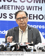Chairman of the sixteenth Finance Commission Arvind Panagariya during the press conference in Chandigarh on Monday. (HT Photo) Chairman of the sixteenth Finance Commission Arvind Panagariya during the press conference in Chandigarh on Monday. (HT Photo)