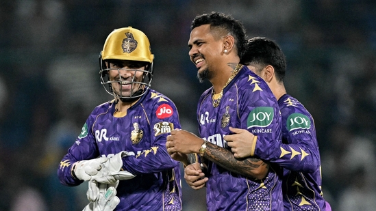 Sunil Narine gave KKR an excellent start with the bat and then turned the game on its head in their favour as the defending champions beat Delhi Capitals by 14-run win. (AFP)
