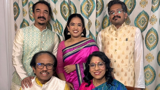 Violinist-composer Dr L Subramaniam with wife Kavita Krishnamurti, his song and daughters Violinist-composer Dr L Subramaniam with wife Kavita Krishnamurti, his song and daughters