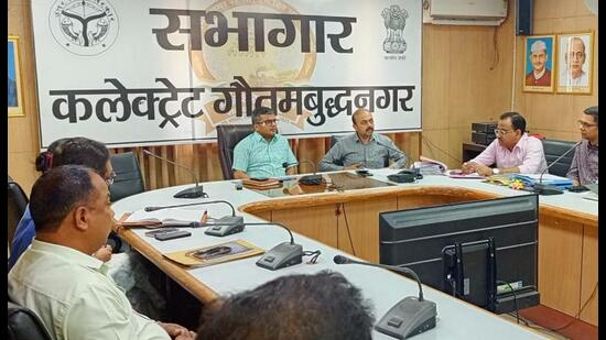 The DM during the meeting directed all concerned departments to carry out surprise inspections in hostels and PG accommodations to ensure they remain free of any illegal substance-related activities. (HT Photo) The DM during the meeting directed all concerned departments to carry out surprise inspections in hostels and PG accommodations to ensure they remain free of any illegal substance-related activities. (HT Photo)