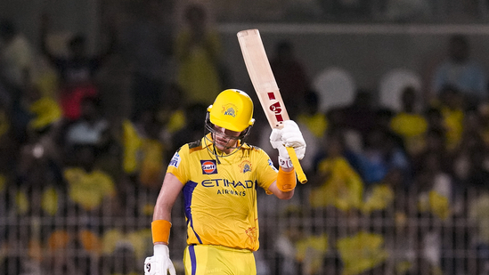 Sam Curran finally found some form with the bat and pulled CSK out of the quagmire. Curran put up a 78-run stand off 50 balls for the fourth wicket with Dewald Brevis. He then scored most of the runs in a 46-run stand with Shivam Dube in 22 balls. Curran fell in the 18th over on 88 off 47 balls. (PTI)