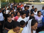 Candidates coming out after appearing in the NEET (UG) 2024 exam at an examination centre at Loyola High School, Kurji in Patna. (Santosh Kumar/HT/Photo for representational purpose only)
Candidates coming out after appearing in the NEET (UG) 2024 exam at an examination centre at Loyola High School, Kurji in Patna. (Santosh Kumar/HT/Photo for representational purpose only)