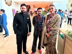 Naga Chaitanya and Sobhita Dhulipala pose with a fan at WAVES 2025.
Naga Chaitanya and Sobhita Dhulipala pose with a fan at WAVES 2025.