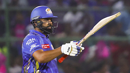 Rohit Sharma's recent run of form continued with a fine performance of 53(36), his third half century of the season and also his third in the last four matches. Clicking into gear at the right time.(PTI)