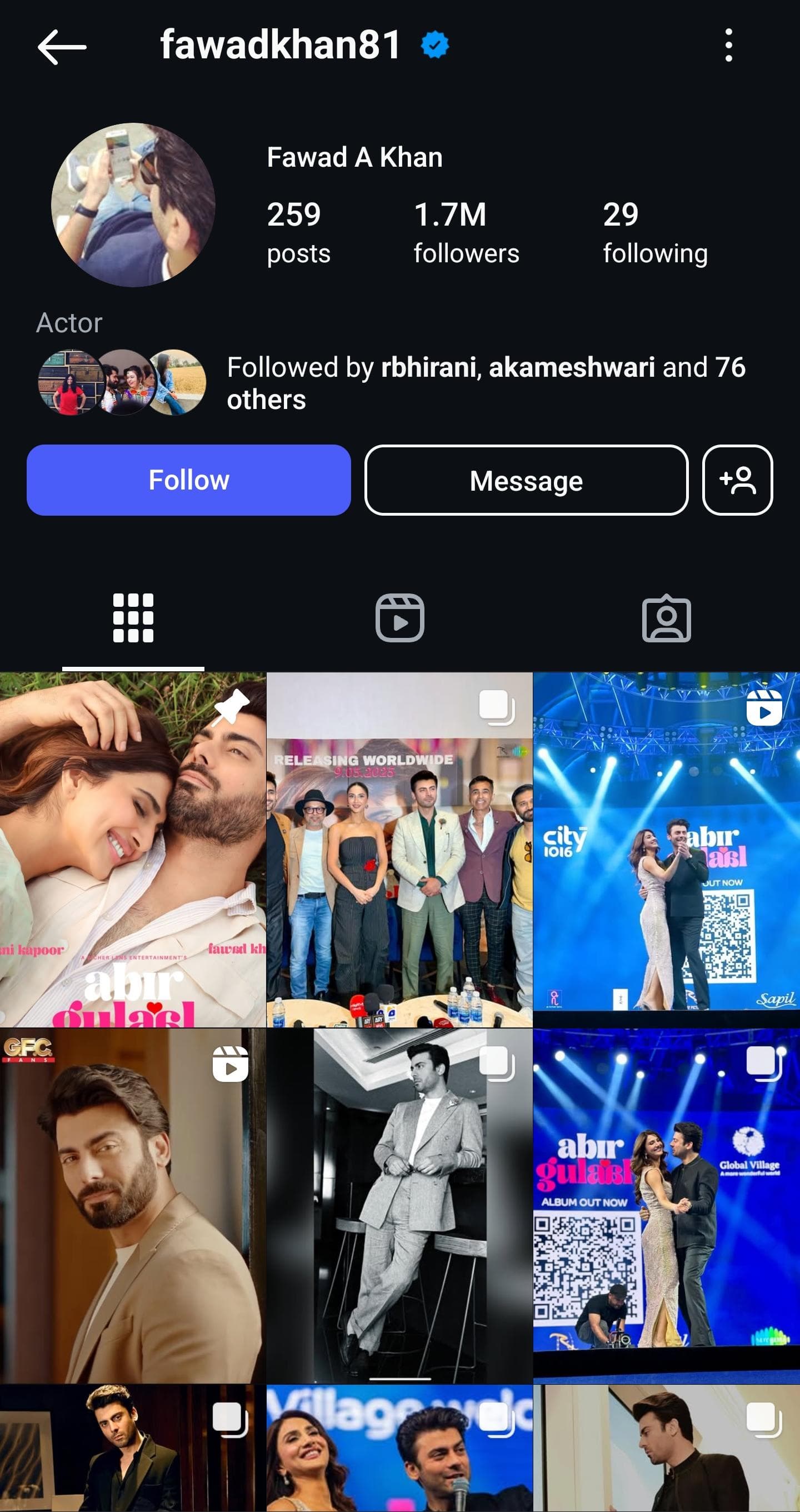 Fawad's Insta handle. Fawad's Insta handle.