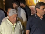 Javed Akhtar and Rajkumar Santoshi at Boney Kapoor's residence. Javed Akhtar and Rajkumar Santoshi at Boney Kapoor's residence.