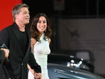 Actor Brad Pitt arrives with girlfriend Ines de Ramon for the red carpet of the movie Actor Brad Pitt arrives with girlfriend Ines de Ramon for the red carpet of the movie