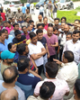 Residents of Prateek Grand Society in Ghaziabad met UP minister Narendra Kashyap on Saturday to raise concerns about dirty water flooding the basement, following a major drain breach in the area. (Sakib Ali/HT Photo) Residents of Prateek Grand Society in Ghaziabad met UP minister Narendra Kashyap on Saturday to raise concerns about dirty water flooding the basement, following a major drain breach in the area. (Sakib Ali/HT Photo)