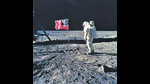 The Sea of Tranquillity, with its unusually flat surface, has served as a landing pad for numerous Moon missions, including the first manned one, featuring Buzz Aldrin. A flag, a boot print and assorted trash and memorabilia now lie strewn across the area. (Getty Images) The Sea of Tranquillity, with its unusually flat surface, has served as a landing pad for numerous Moon missions, including the first manned one, featuring Buzz Aldrin. A flag, a boot print and assorted trash and memorabilia now lie strewn across the area. (Getty Images)