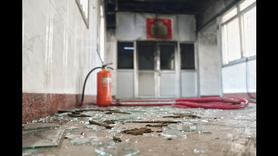 The hospital’s operation theatre (OT), along with ICU and female medicine wards, bore extensive damage after a major fire ripped through the second floor on April 14. All patients were evacuated safely from the premises (File) The hospital’s operation theatre (OT), along with ICU and female medicine wards, bore extensive damage after a major fire ripped through the second floor on April 14. All patients were evacuated safely from the premises (File)
